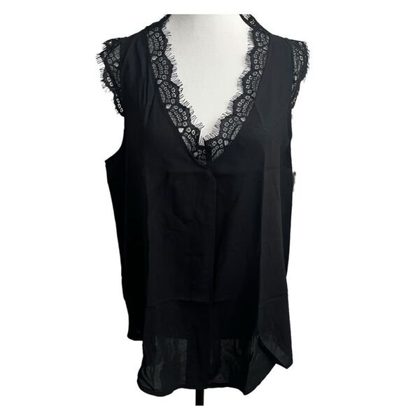 NWT Romantichut Sleeveless Detailed Trim Tunic Blouse Size Large - Picture 1 of 7